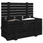 vidaXL Κουτί Αποθήκευσης Μαύρα 91x40,5x42 εκ. Μασίφ Ξύλο Πεύκου