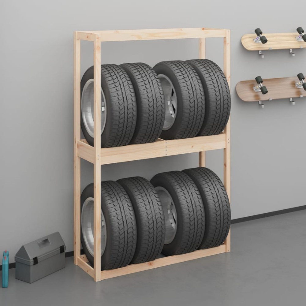 vidaXL Ραφιέρα Ελαστικών 120 x 40 x 180 εκ. από Μασίφ Ξύλο Πεύκου