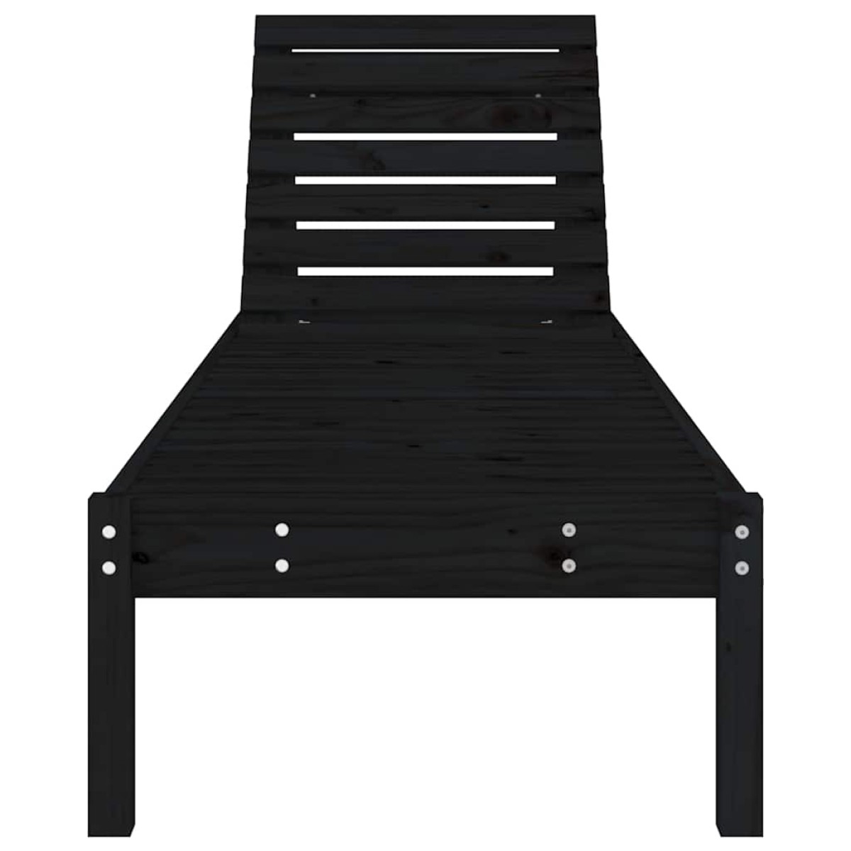 vidaXL Ξαπλώστρες 2 τεμ. Μαύρες 199,5x60x74 εκ. από Μασίφ Ξύλο Πεύκου