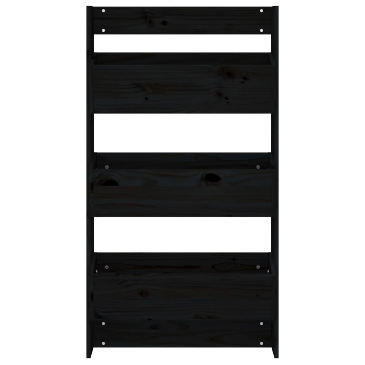 vidaXL Ζαρντινιέρα Τοίχου 3 Επιπέδων Μαύρη 60x18,5x110 εκ. Μασίφ Πεύκο