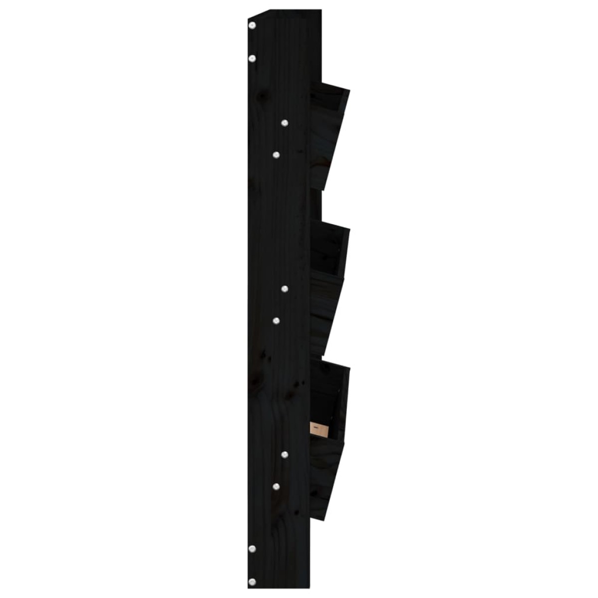 vidaXL Ζαρντινιέρα Τοίχου 3 Επιπέδων Μαύρη 60x18,5x110 εκ. Μασίφ Πεύκο