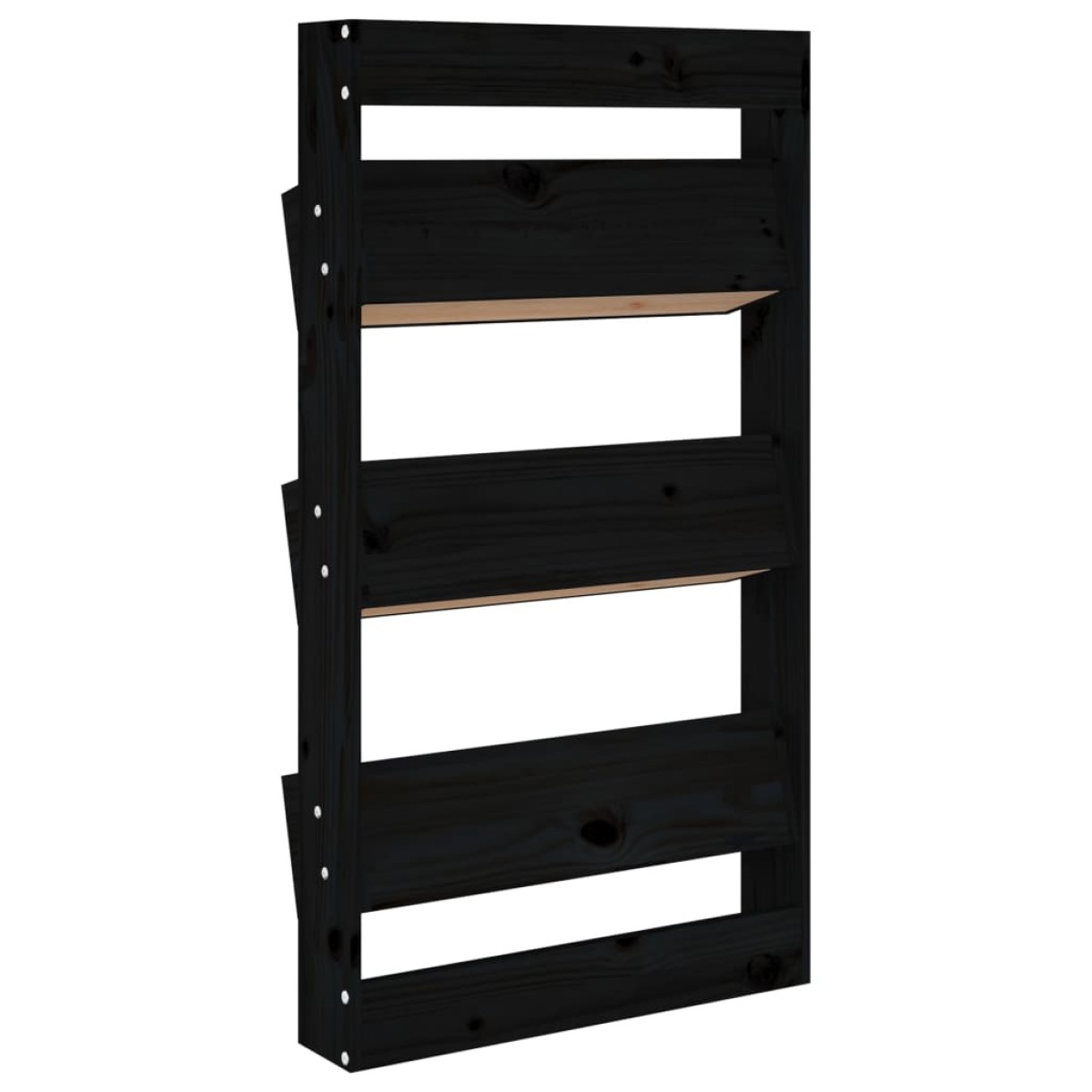 vidaXL Ζαρντινιέρα Τοίχου 3 Επιπέδων Μαύρη 60x18,5x110 εκ. Μασίφ Πεύκο