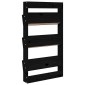 vidaXL Ζαρντινιέρα Τοίχου 3 Επιπέδων Μαύρη 60x18,5x110 εκ. Μασίφ Πεύκο