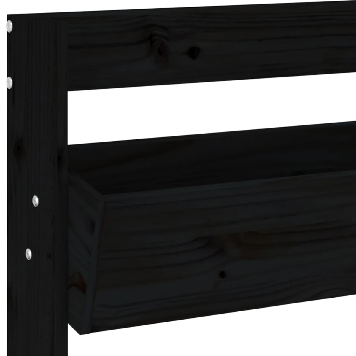 vidaXL Ζαρντινιέρα Τοίχου 3 Επιπέδων Μαύρη 60x18,5x110 εκ. Μασίφ Πεύκο