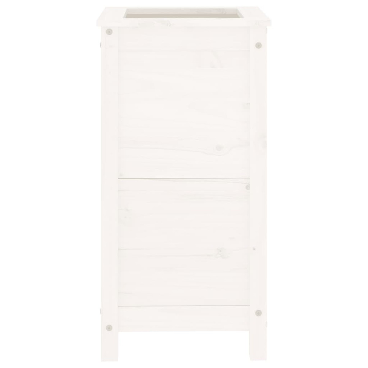 vidaXL Ζαρντινιέρα Λευκή 40 x 40 x 78 εκ. από Μασίφ Ξύλο Πεύκου