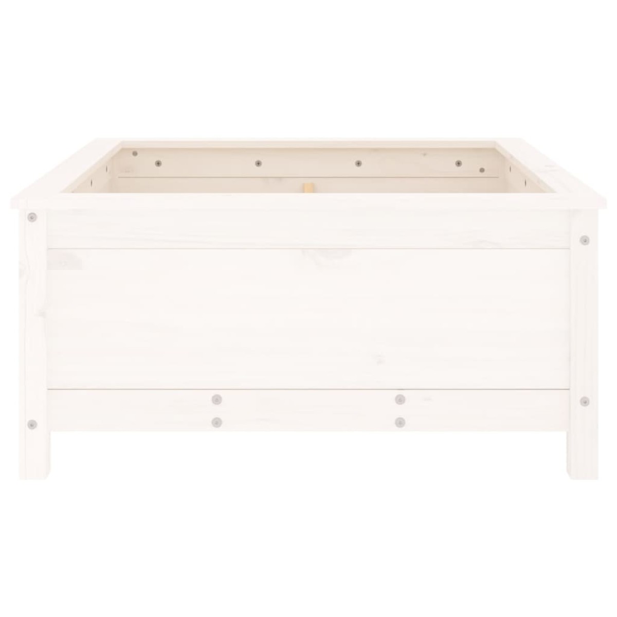 vidaXL Ζαρντινιέρα Λευκή 82,5 x 82,5 x 39 εκ. από Μασίφ Ξύλο Πεύκου