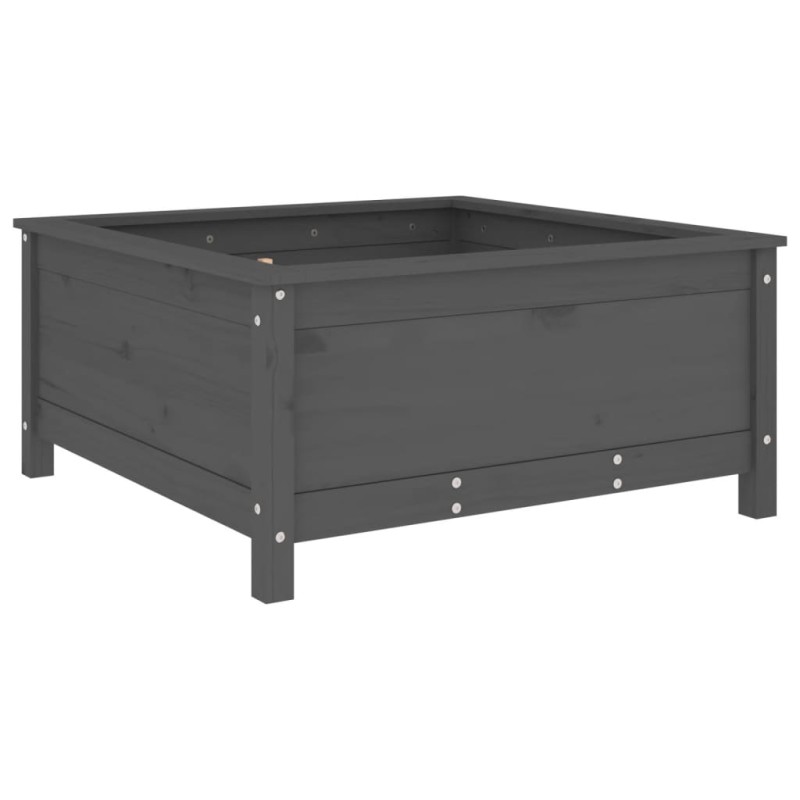 vidaXL Ζαρντινιέρα Γκρι 82,5 x 82,5 x 39 εκ. από Μασίφ Ξύλο Πεύκου