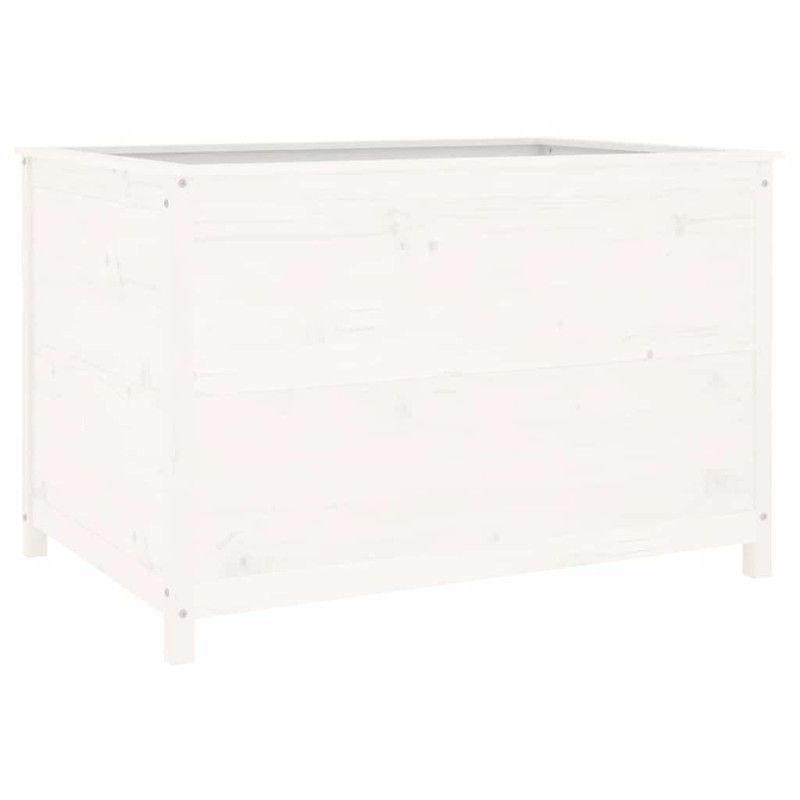 vidaXL Ζαρντινιέρα Υπερυψ. Λευκή 119,5x82,5x78 εκ. Μασίφ Ξύλο Πεύκου