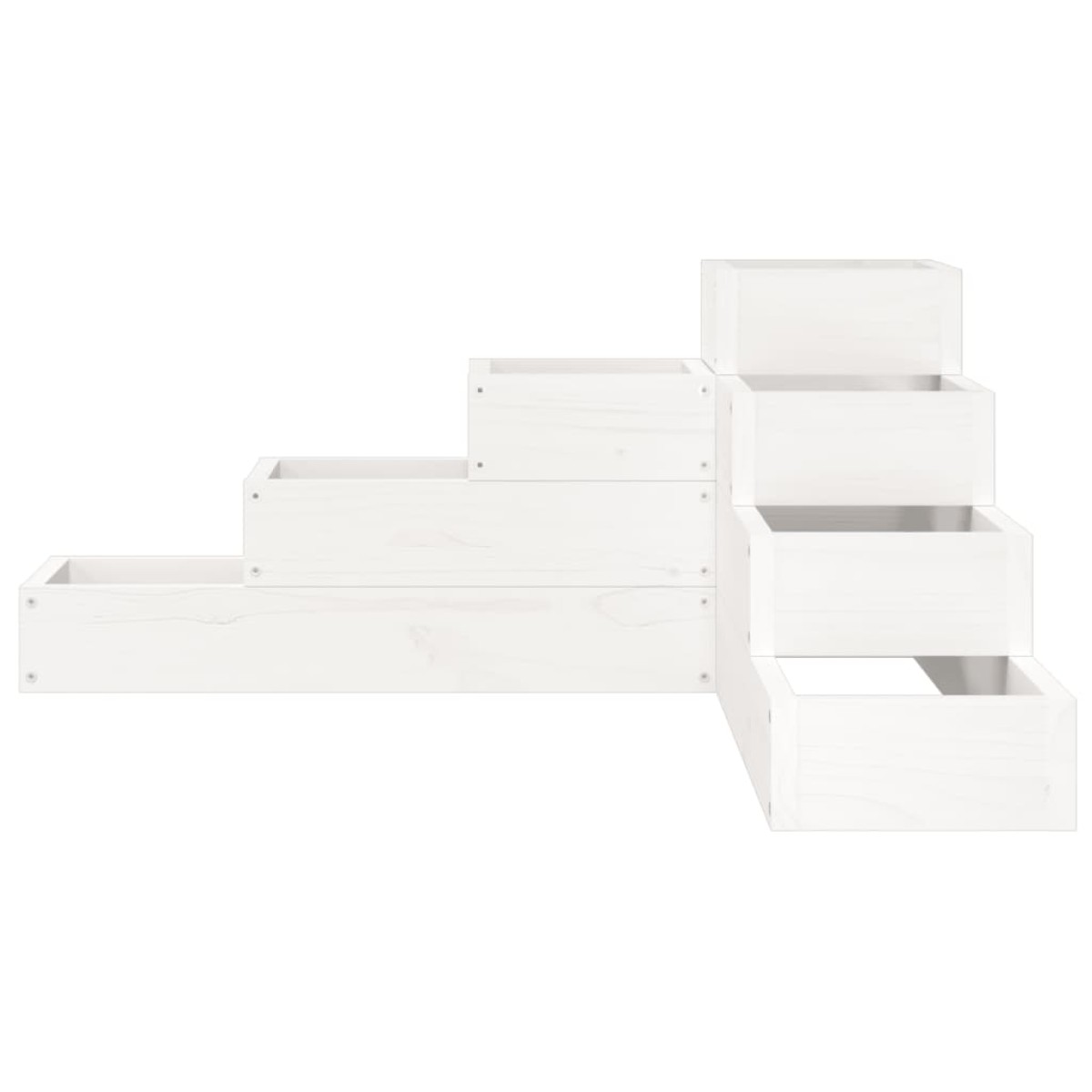 vidaXL Ζαρντινιέρα 4 Επιπέδων Λευκή 80,5x79x36 εκ. Μασίφ Ξύλο Πεύκου