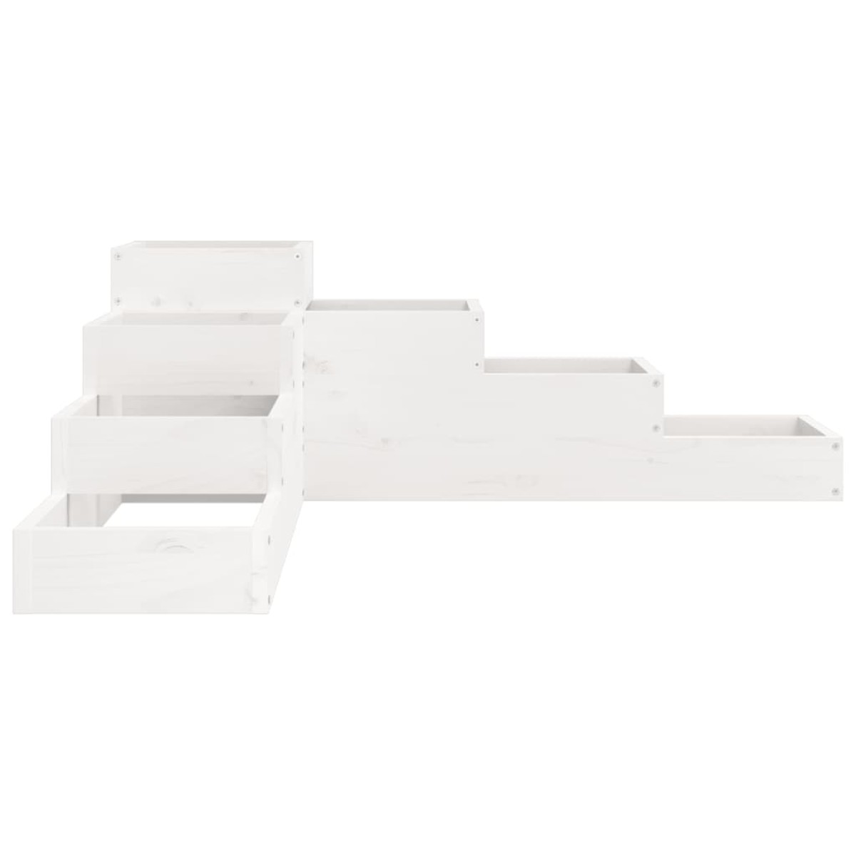 vidaXL Ζαρντινιέρα 4 Επιπέδων Λευκή 106x104,5x36 εκ. Μασίφ Ξύλο Πεύκου