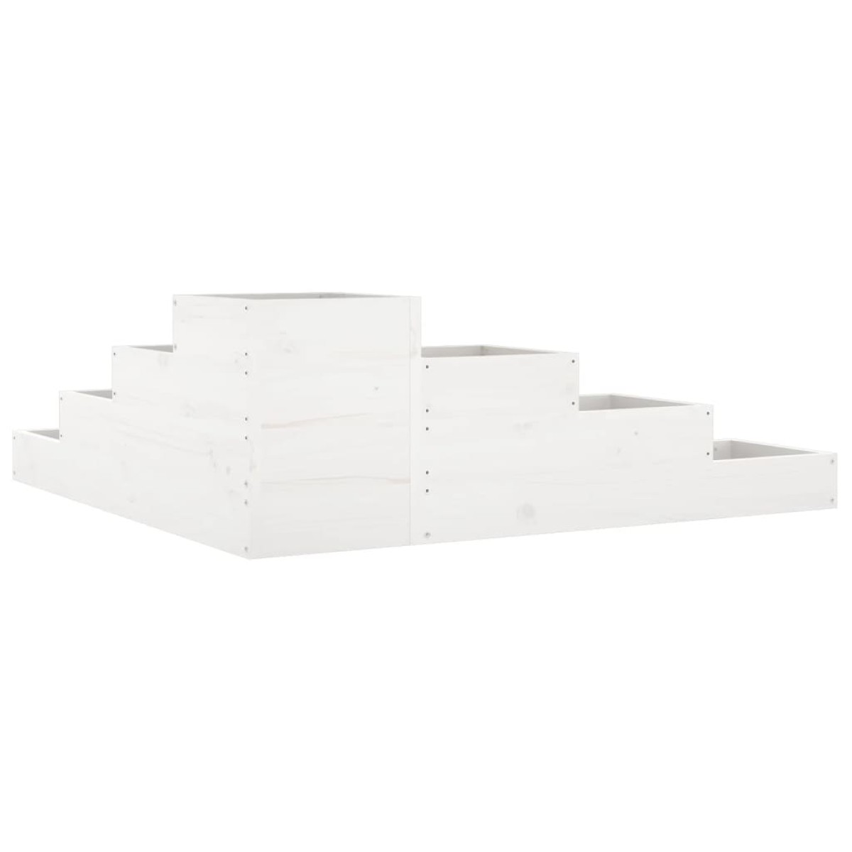 vidaXL Ζαρντινιέρα 4 Επιπέδων Λευκή 106x104,5x36 εκ. Μασίφ Ξύλο Πεύκου