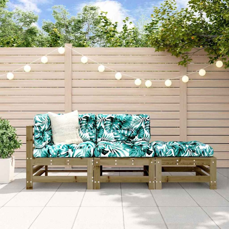 vidaXL Σαλόνι Κήπου Σετ 3 Τεμαχίων από Εμποτισμένο Ξύλο Πεύκου