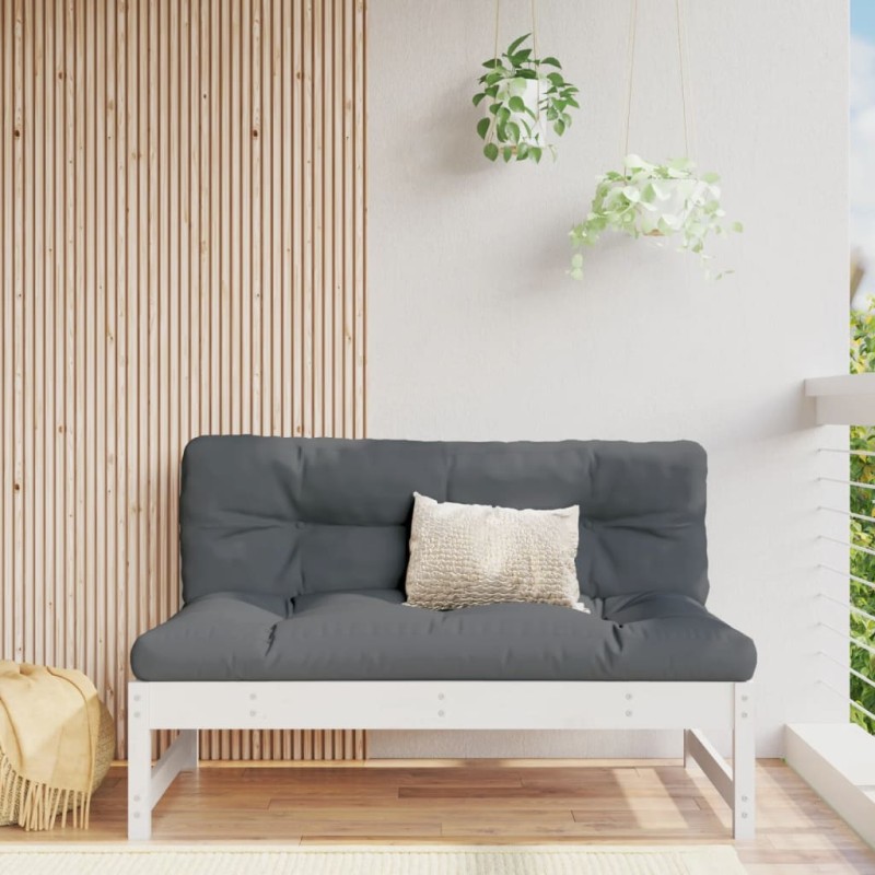 vidaXL Καναπές Κήπου Μεσαίος Λευκός 120 x 80 εκ. από Μασίφ Ξύλο Πεύκου
