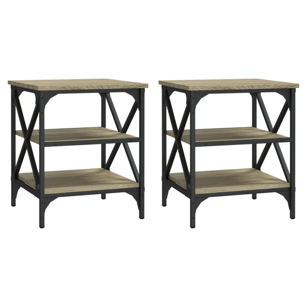 vidaXL Βοηθητικά Τραπέζια 2 τεμ. Sonoma Δρυς 40x42x50 εκ. Επεξ. Ξύλο