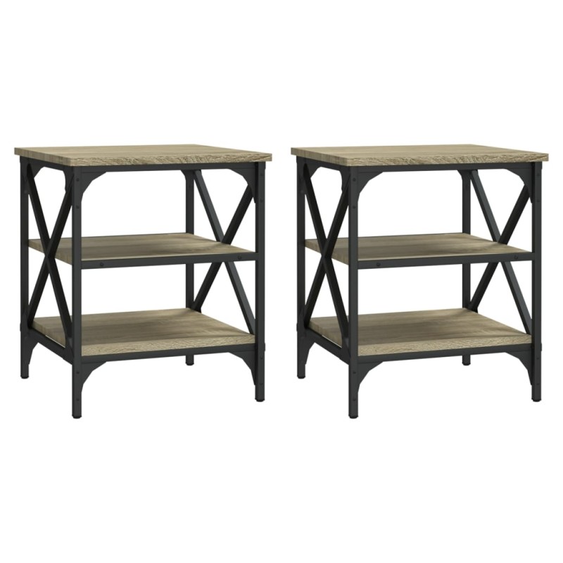 vidaXL Βοηθητικά Τραπέζια 2 τεμ. Sonoma Δρυς 40x42x50 εκ. Επεξ. Ξύλο