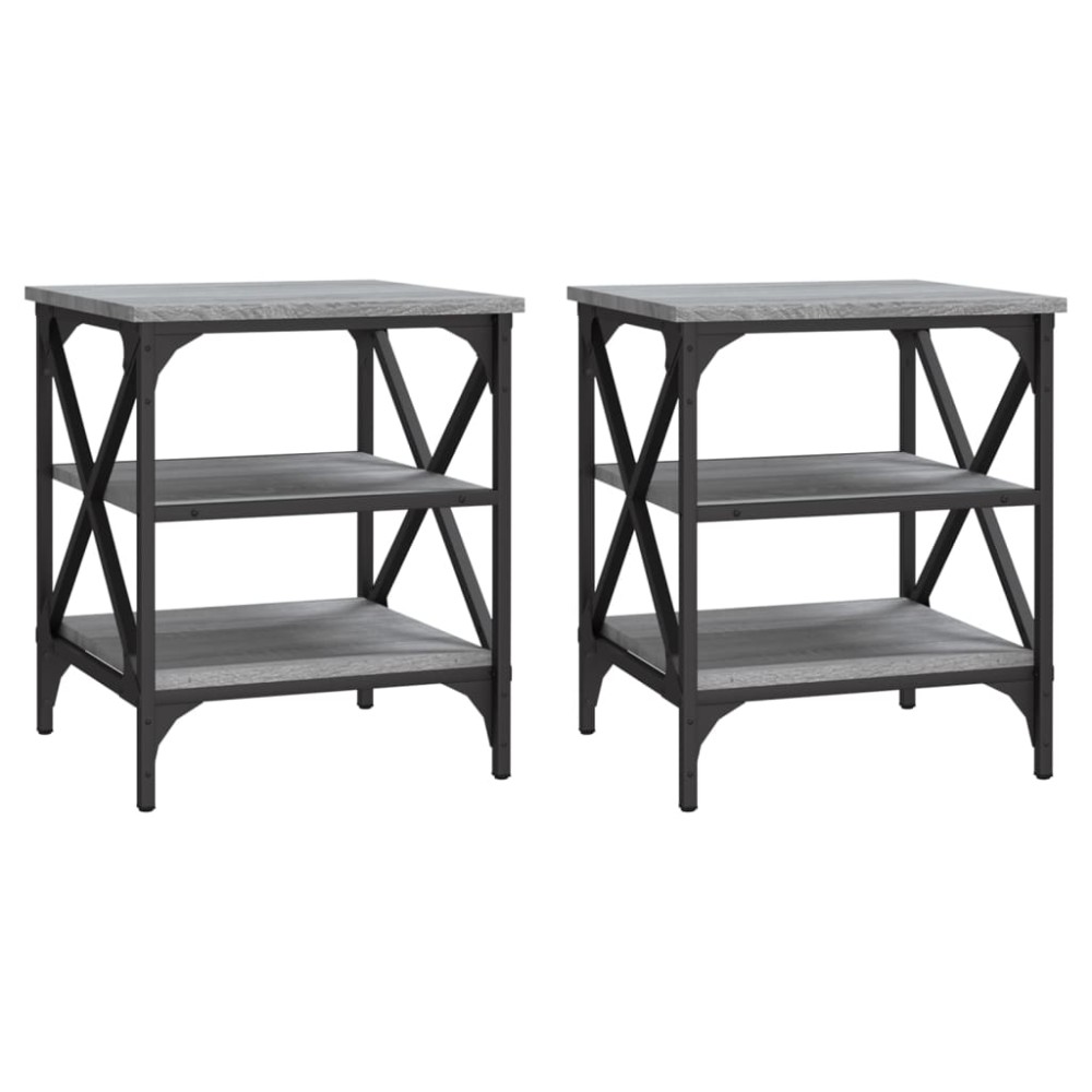 vidaXL Βοηθητικά Τραπέζια 2 τεμ. Γκρι Sonoma 40x42x50 εκ. Επεξ. Ξύλο