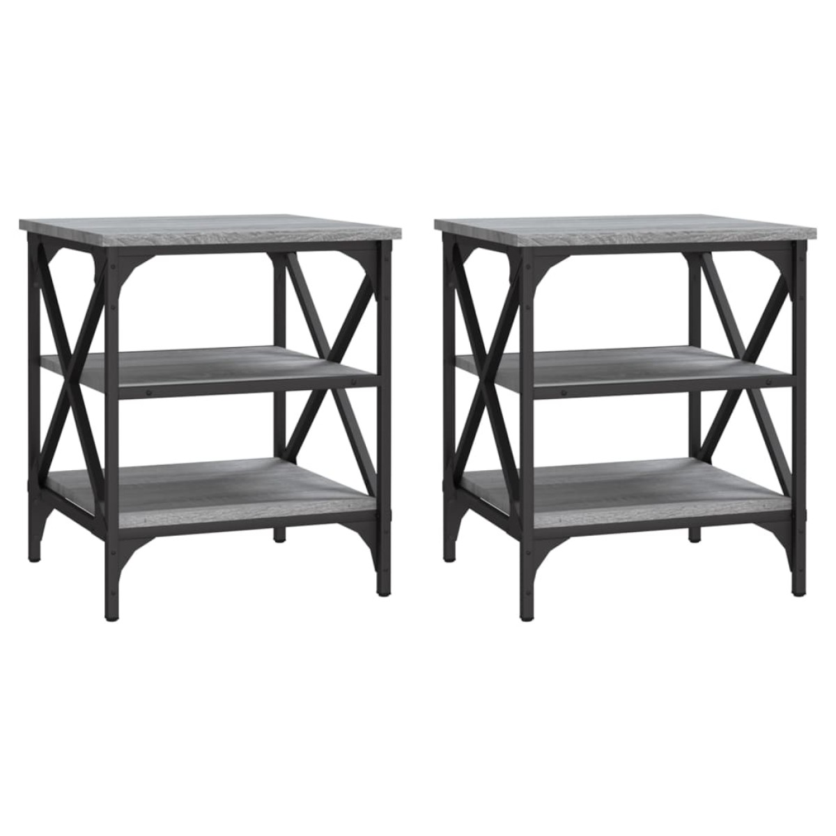 vidaXL Βοηθητικά Τραπέζια 2 τεμ. Γκρι Sonoma 40x42x50 εκ. Επεξ. Ξύλο