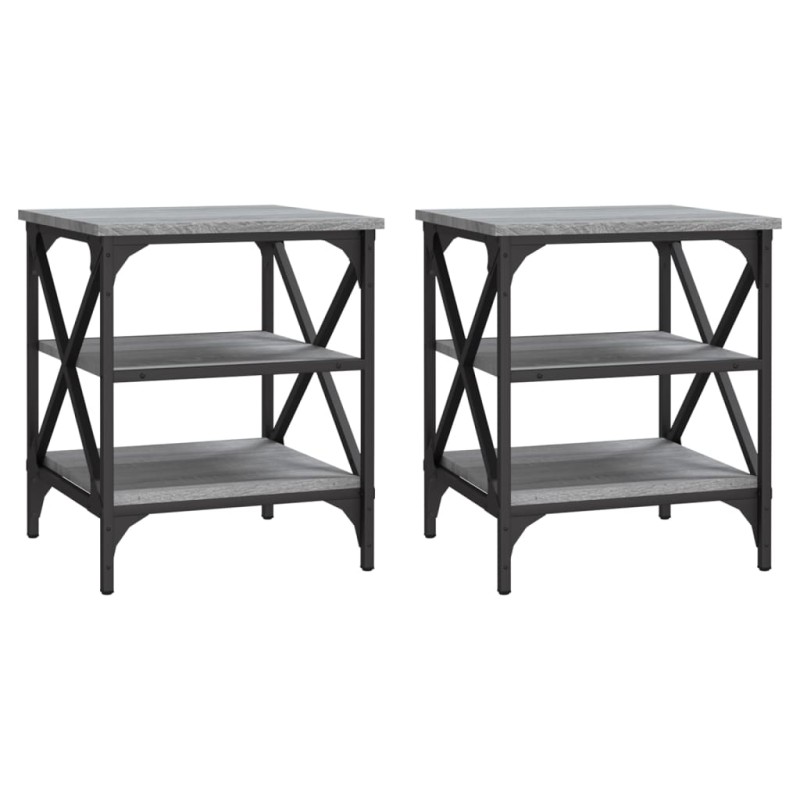 vidaXL Βοηθητικά Τραπέζια 2 τεμ. Γκρι Sonoma 40x42x50 εκ. Επεξ. Ξύλο