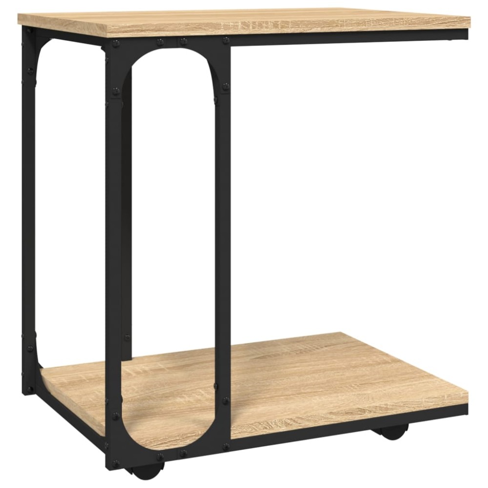 vidaXL Βοηθητικό Τραπέζι με Ρόδες Sonoma Δρυς 50x35x55,5εκ. Επεξ. Ξύλο