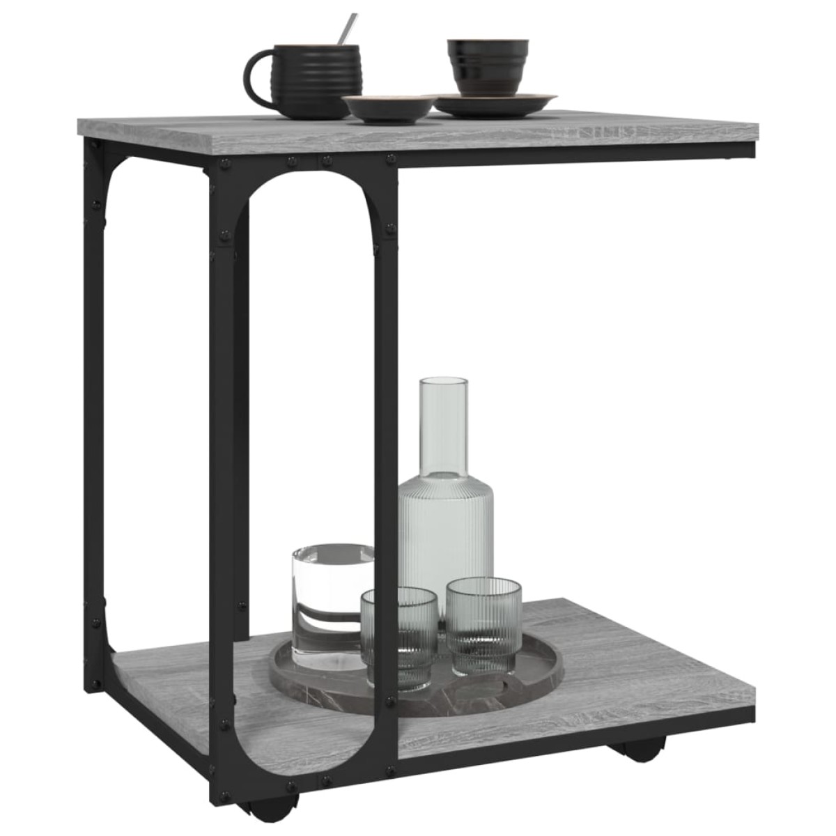 vidaXL Βοηθητικό Τραπέζι με Ρόδες Γκρι Sonoma 50x35x55,5 εκ Επεξ. Ξύλο