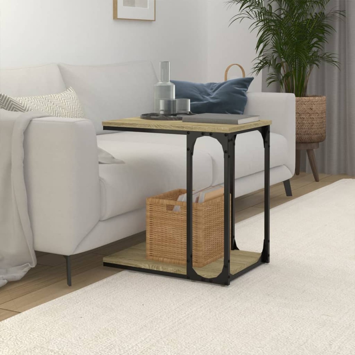 vidaXL Βοηθητικό Τραπέζι Sonoma Δρυς 50x35x52 εκ. Επεξεργασμένο Ξύλο