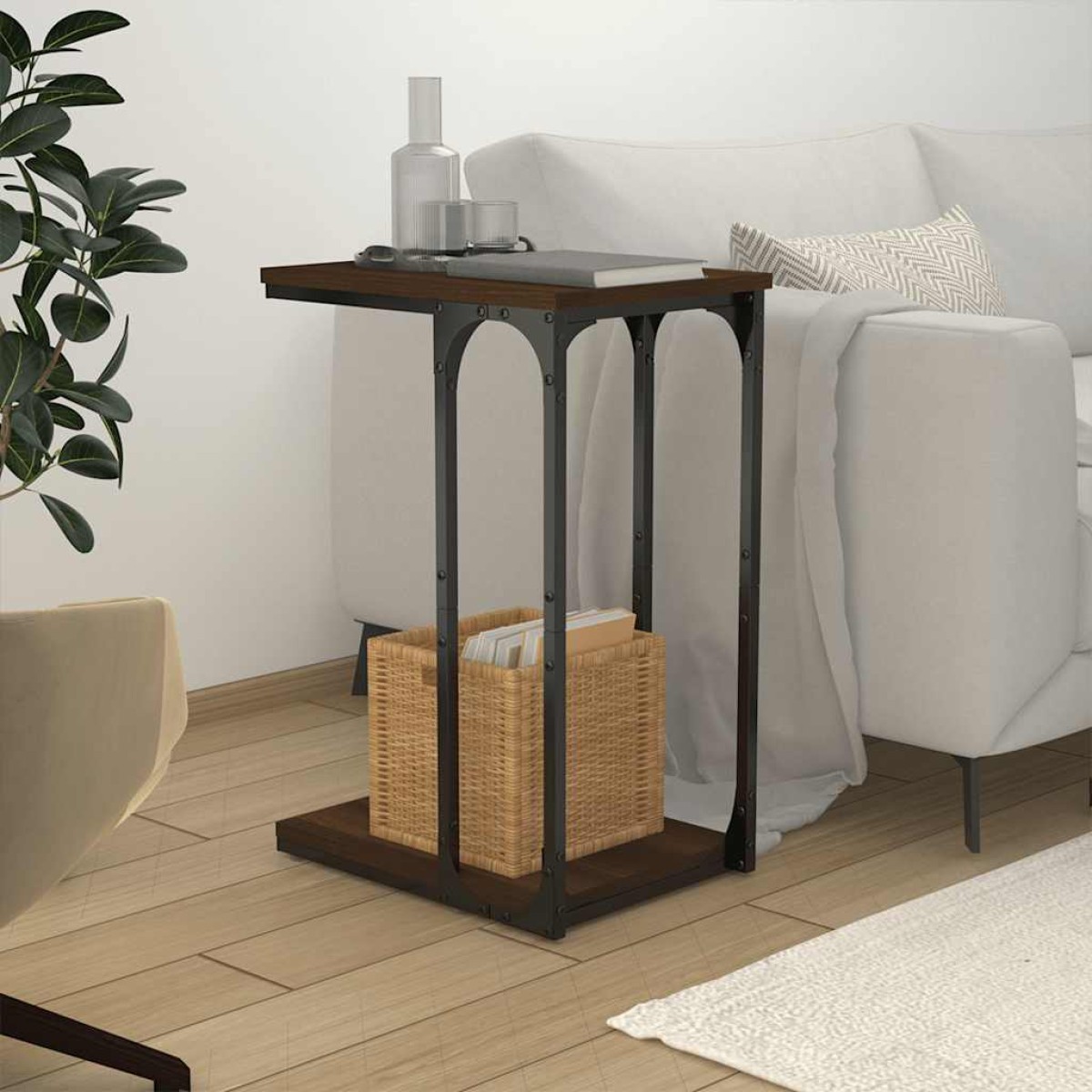 vidaXL Βοηθητικό Τραπέζι Καφέ Δρυς 40 x 30 x 60 εκ. Επεξεργασμένο Ξύλο