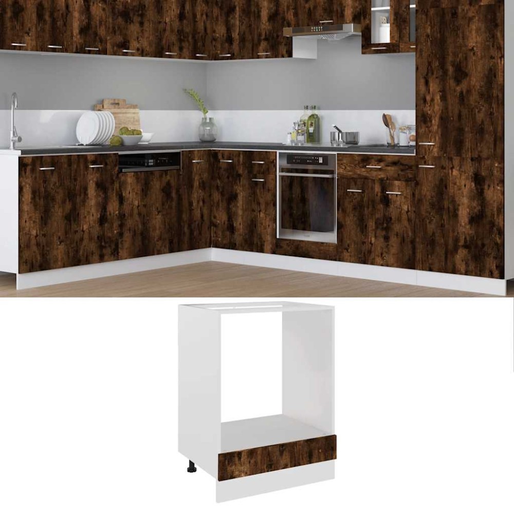 vidaXL Ντουλάπι Φούρνου "Riga" Καπνιστή Δρυς 60x46x81,5 εκ. από Τεχνητό Ξύλο