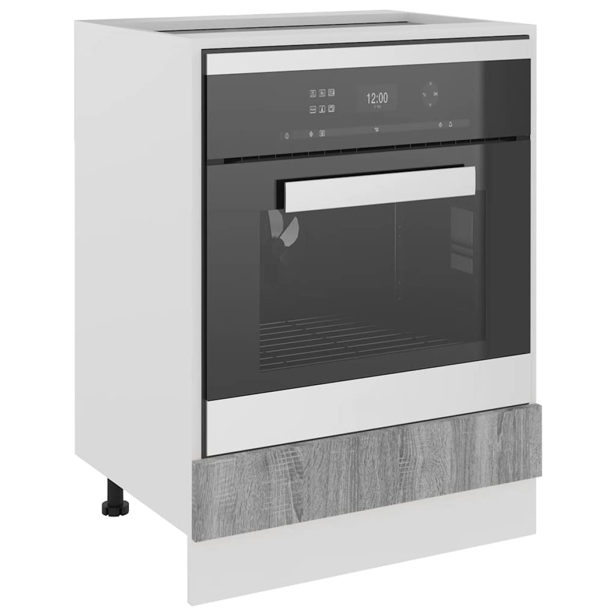 vidaXL Ντουλάπι Φούρνου Γκρι Sonoma 60x46x81,5 εκ. Επεξεργασμένο Ξύλο