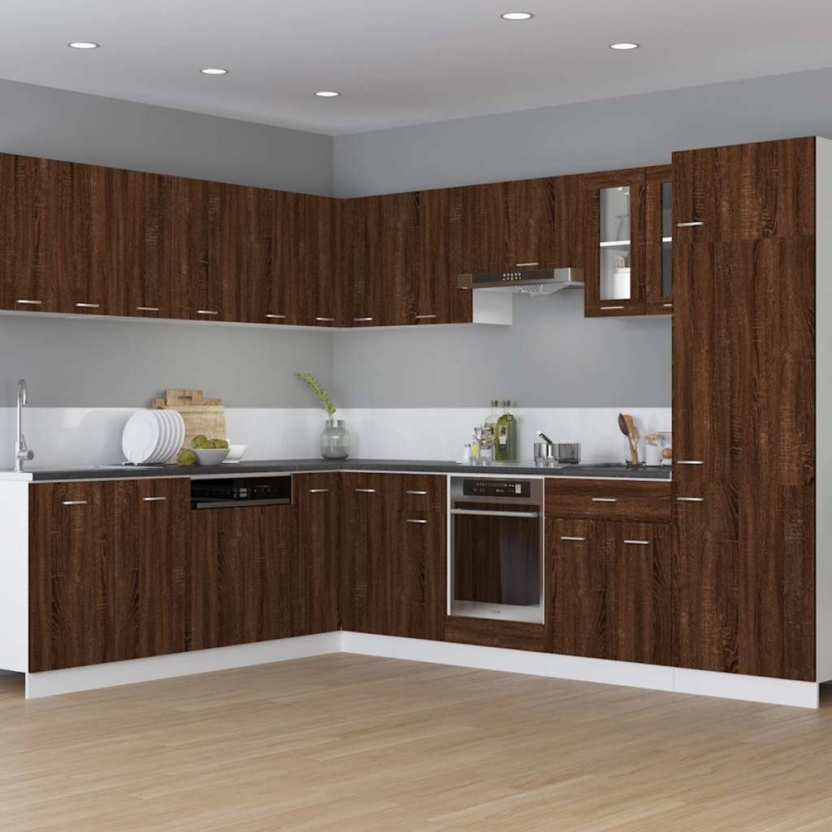 vidaXL Ντουλάπι Φούρνου Καφέ Δρυς 60x46x81,5 εκ. Επεξεργ. Ξύλο
