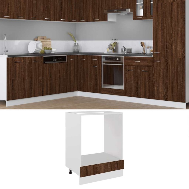 vidaXL Ντουλάπι Φούρνου "Riga" Καφέ Δρυς 60x46x81,5 εκ. από Τεχνητό Ξύλο