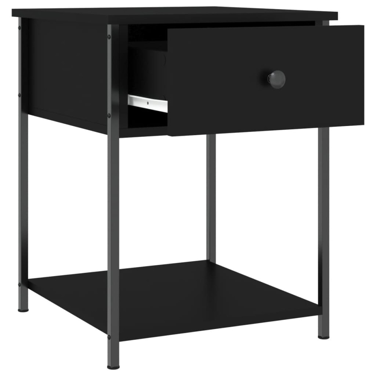 vidaXL Κομοδίνα 2 τεμ. Μαύρα 44 x 45 x 58 εκ. από Επεξεργασμένο Ξύλο