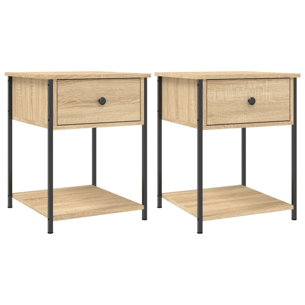 vidaXL Κομοδίνα 2 τεμ. Sonoma Δρυς 44x45x58 εκ. από Επεξεργασμένο Ξύλο