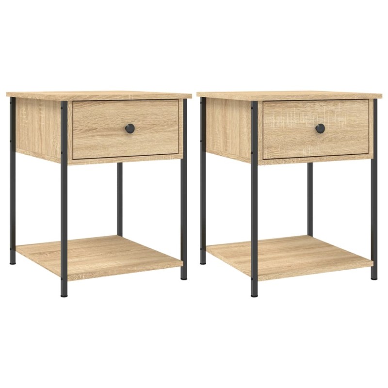 vidaXL Κομοδίνα 2 τεμ. Sonoma Δρυς 44x45x58 εκ. από Επεξεργασμένο Ξύλο