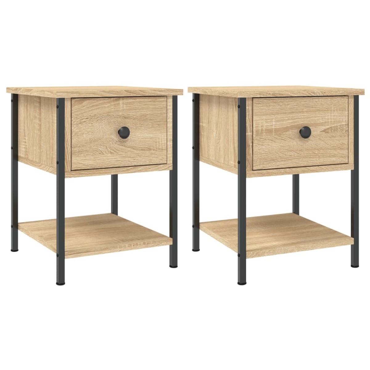 vidaXL Κομοδίνα 2 τεμ. Sonoma Δρυς 34x35,5x45εκ από Επεξεργασμένο Ξύλο
