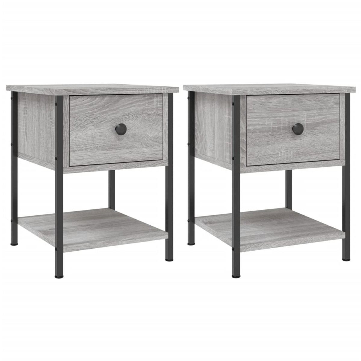 vidaXL Κομοδίνα 2 τεμ. Γκρι Sonoma 34x35,5x45 εκ. Επεξεργασμένο Ξύλο