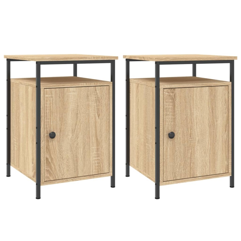 vidaXL Κομοδίνα 2 τεμ. Sonoma Δρυς 40x42x60 εκ. από Επεξεργασμένο Ξύλο