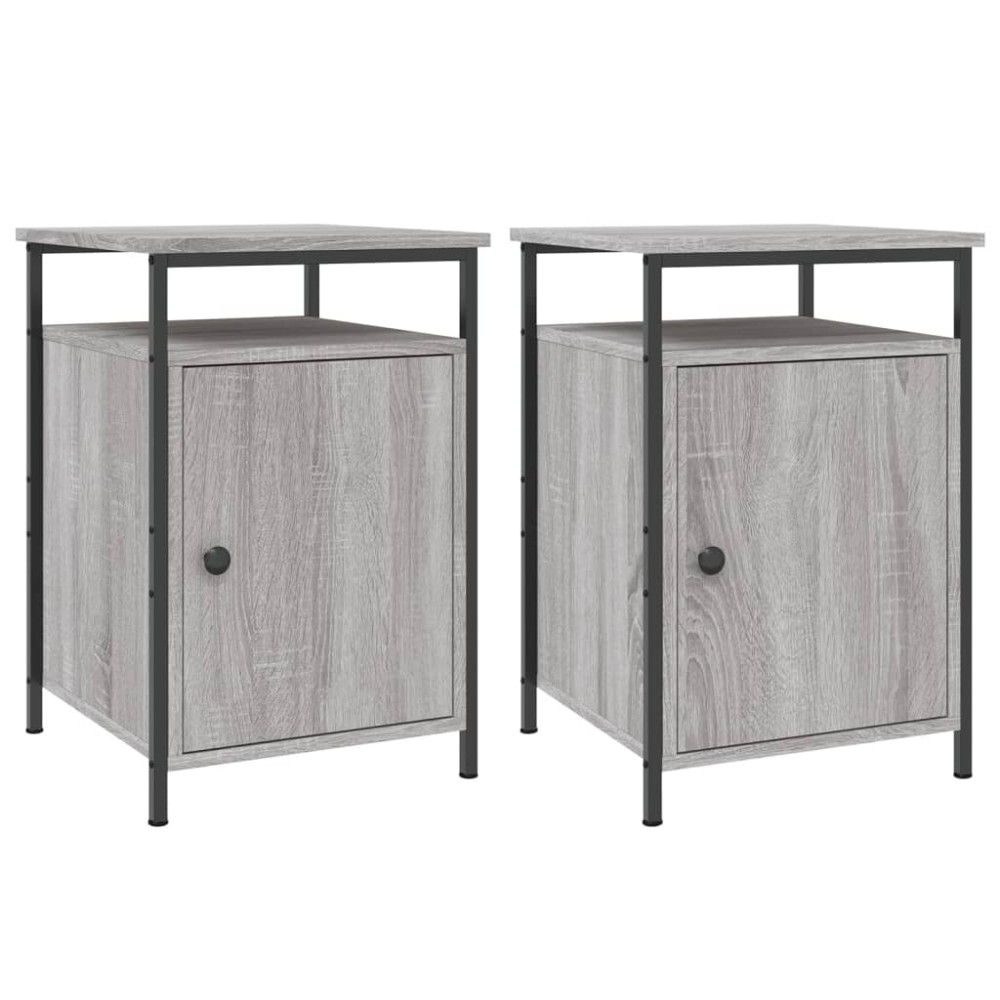 vidaXL Κομοδίνα 2 τεμ. Γκρι Sonoma 40x42x60εκ. από Επεξεργασμένο Ξύλο