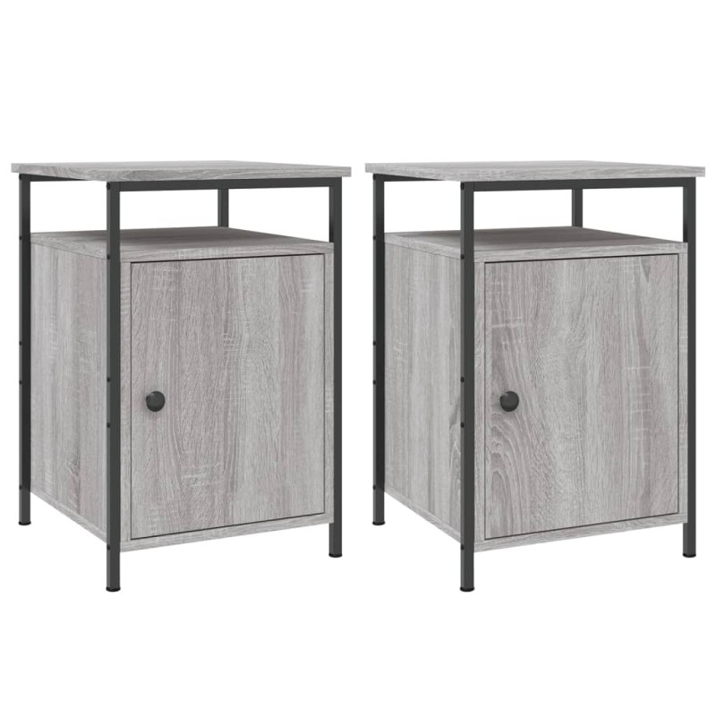 vidaXL Κομοδίνα 2 τεμ. Γκρι Sonoma 40x42x60εκ. από Επεξεργασμένο Ξύλο