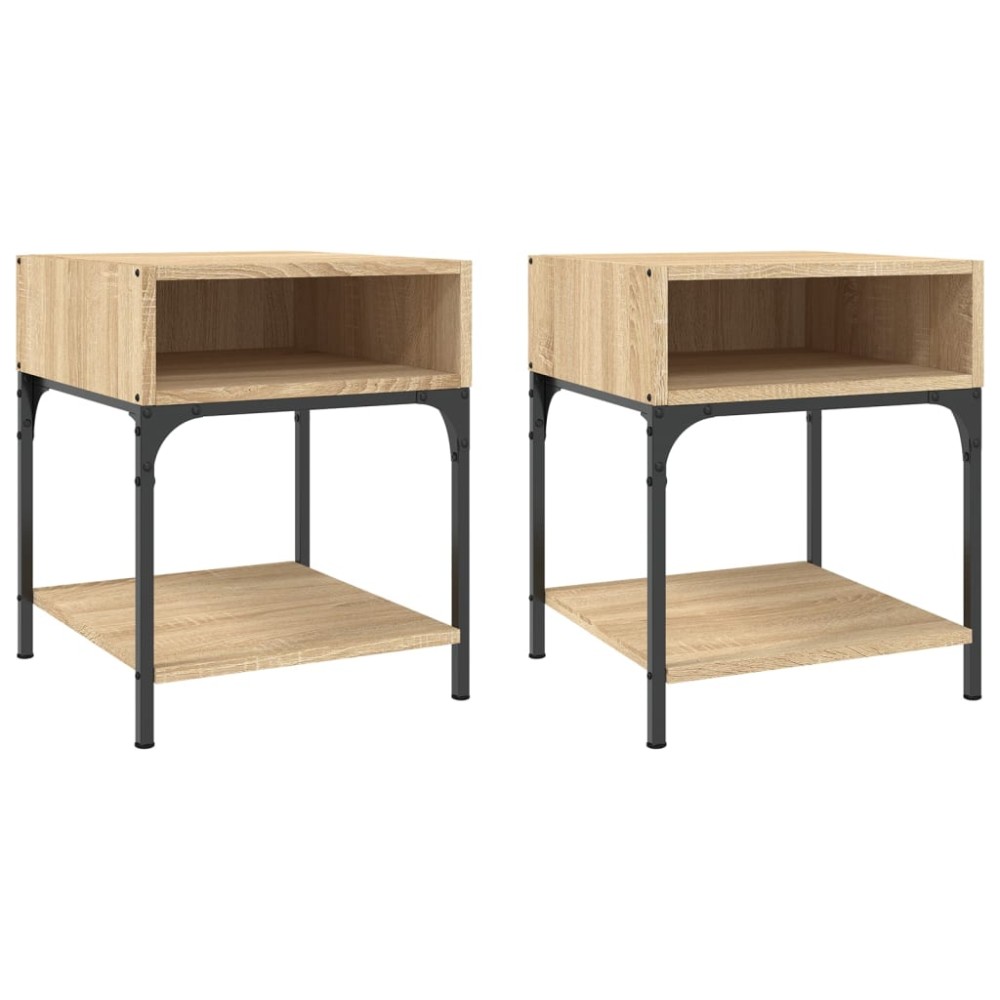 vidaXL Κομοδίνα 2 τεμ. Sonoma Δρυς 40x41x50 εκ. από Επεξεργασμένο Ξύλο