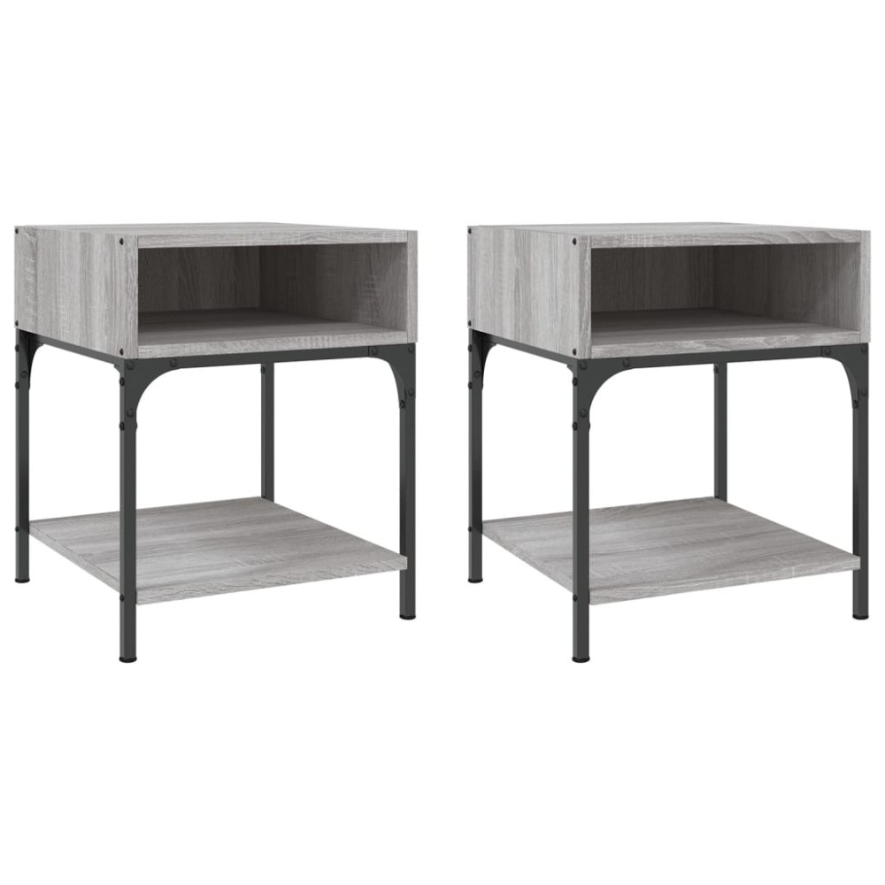 vidaXL Κομοδίνα 2 τεμ Γκρι Sonoma 40x41x50 εκ. από Επεξεργασμένο Ξύλο