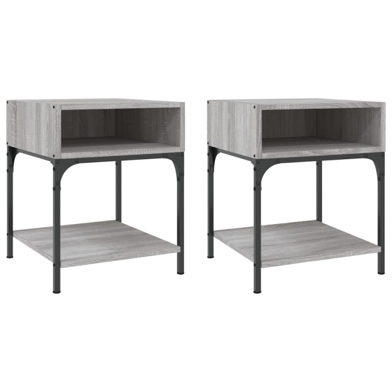 vidaXL Κομοδίνα 2 τεμ Γκρι Sonoma 40x41x50 εκ. από Επεξεργασμένο Ξύλο