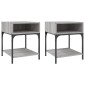 vidaXL Κομοδίνα 2 τεμ Γκρι Sonoma 40x41x50 εκ. από Επεξεργασμένο Ξύλο