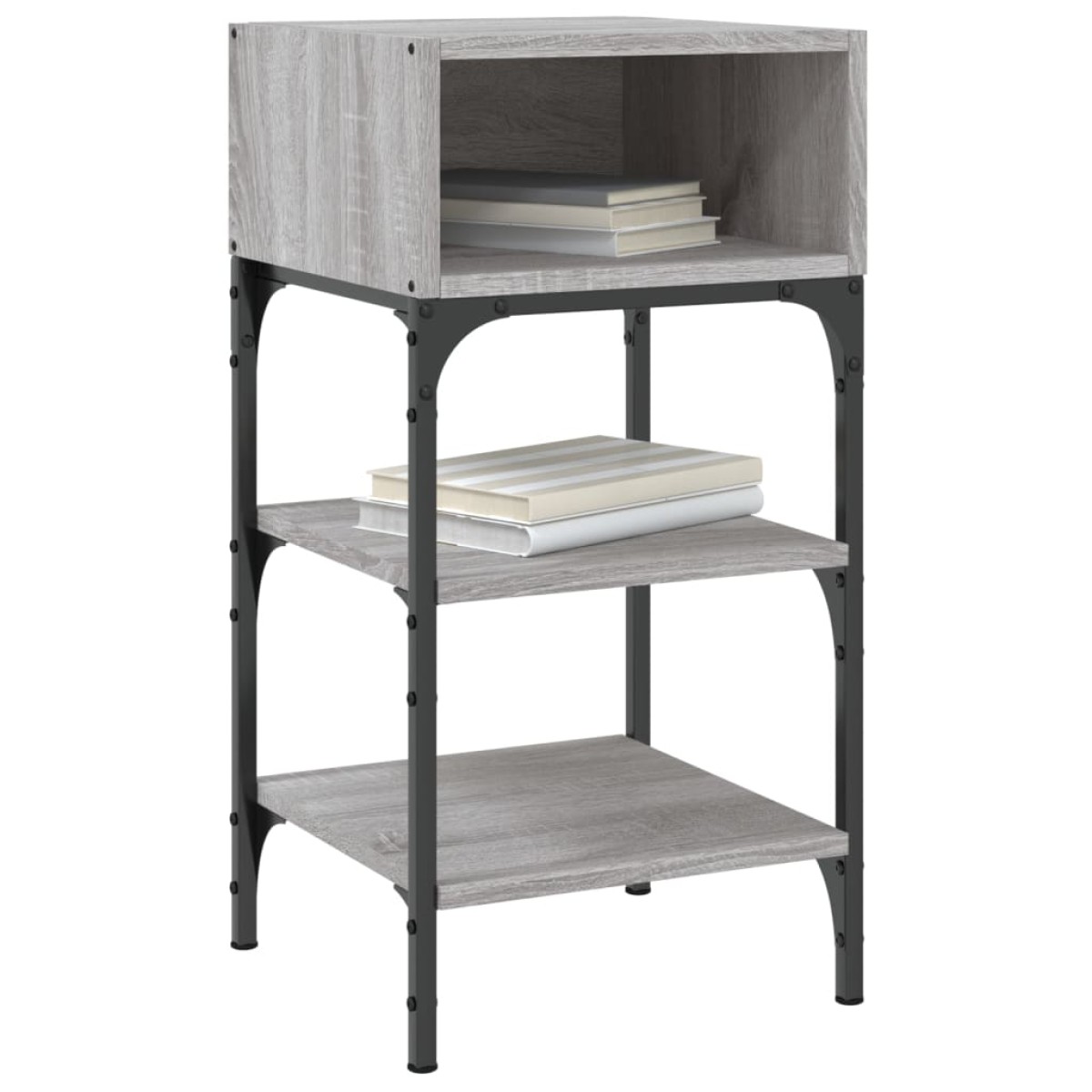 vidaXL Κομοδίνα 2 τεμ. Γκρι Sonoma 35x34,5x70 εκ. Επεξεργασμένο Ξύλο
