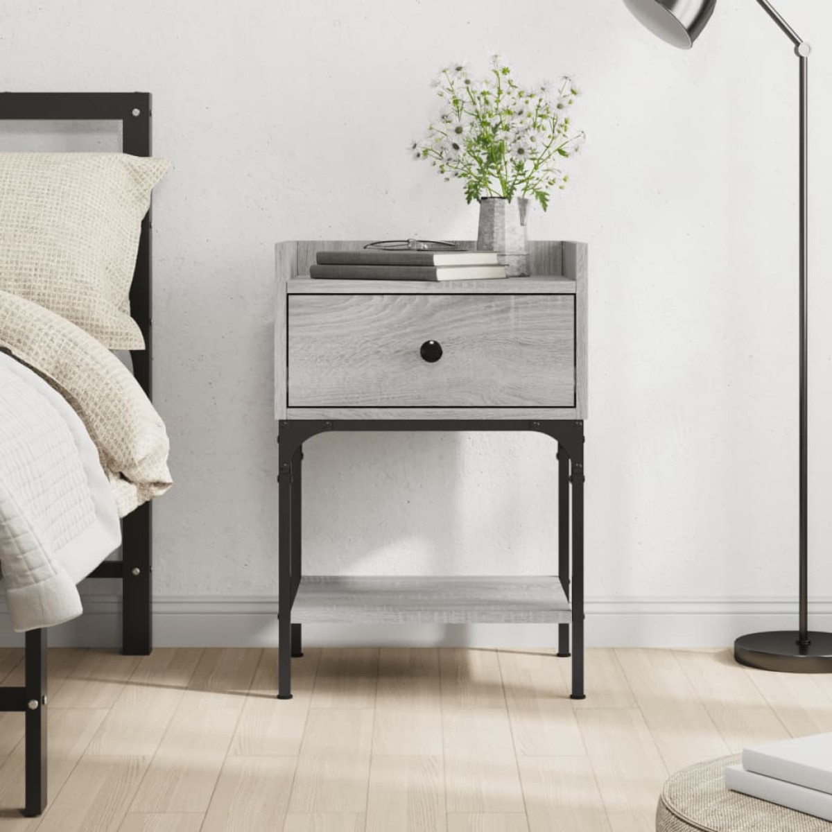 vidaXL Κομοδίνο Γκρι Sonoma 40,5x31x60 εκ. από Επεξεργασμένο Ξύλο
