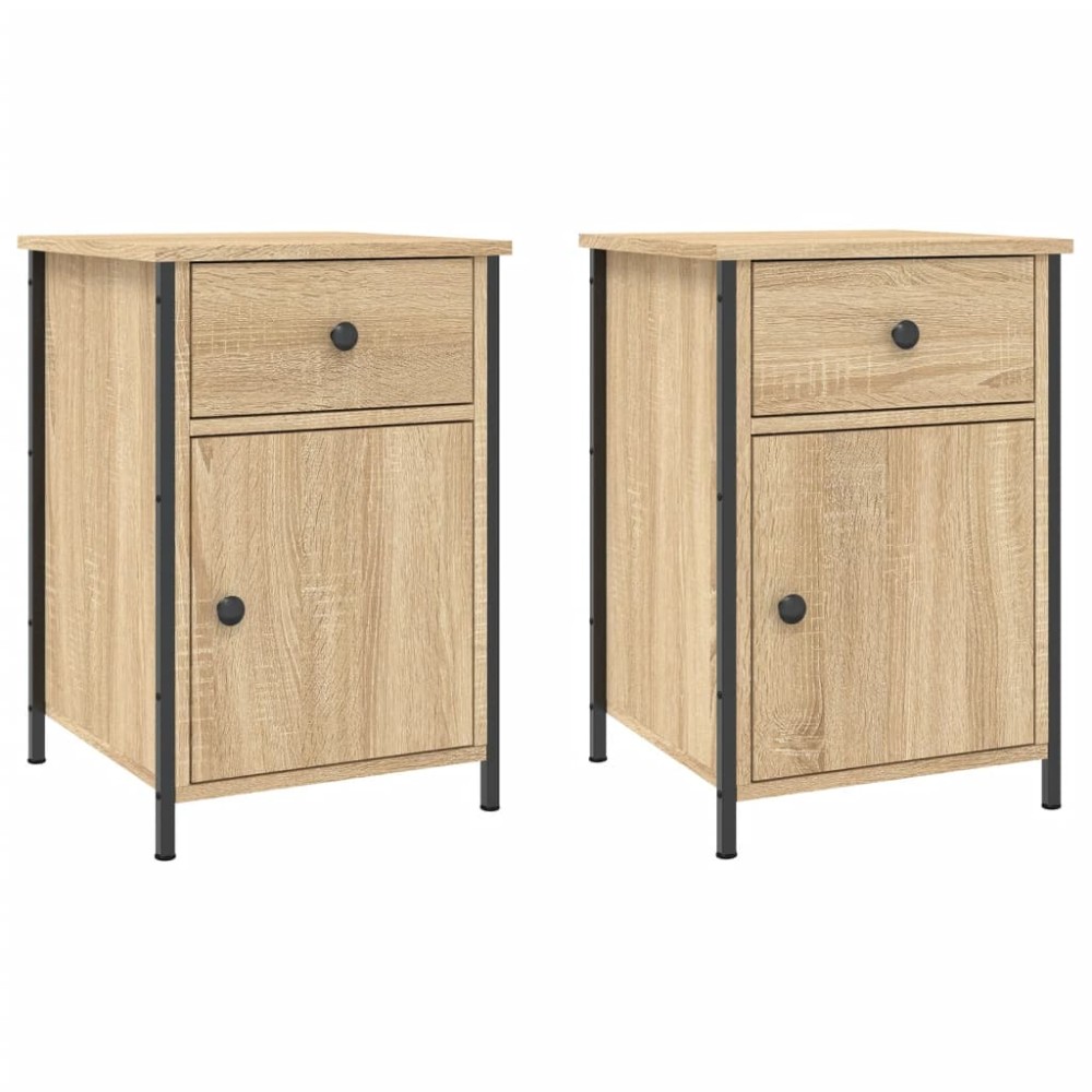 vidaXL Κομοδίνα 2 τεμ. Sonoma Δρυς 40x42x60 εκ. από Επεξεργασμένο Ξύλο