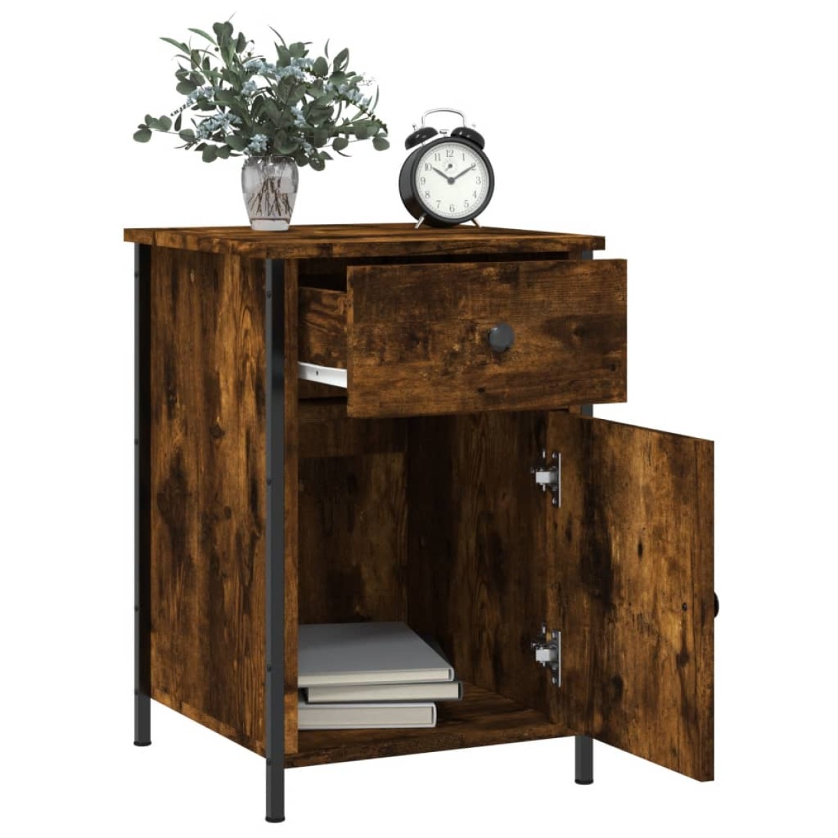 vidaXL Κομοδίνο Καπνιστή Δρυς 40x42x60 εκ. από Επεξεργασμένο Ξύλο