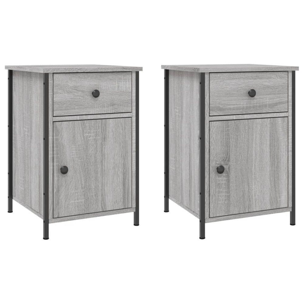vidaXL Κομοδίνα 2 τεμ. Γκρι Sonoma 40x42x60εκ. από Επεξεργασμένο Ξύλο