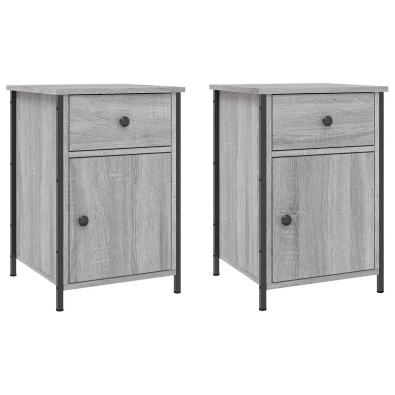 vidaXL Κομοδίνα 2 τεμ. Γκρι Sonoma 40x42x60εκ. από Επεξεργασμένο Ξύλο