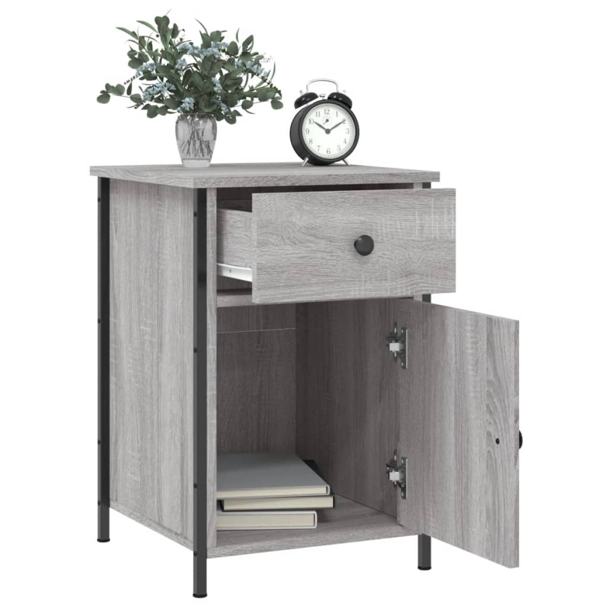 vidaXL Κομοδίνα 2 τεμ. Γκρι Sonoma 40x42x60εκ. από Επεξεργασμένο Ξύλο
