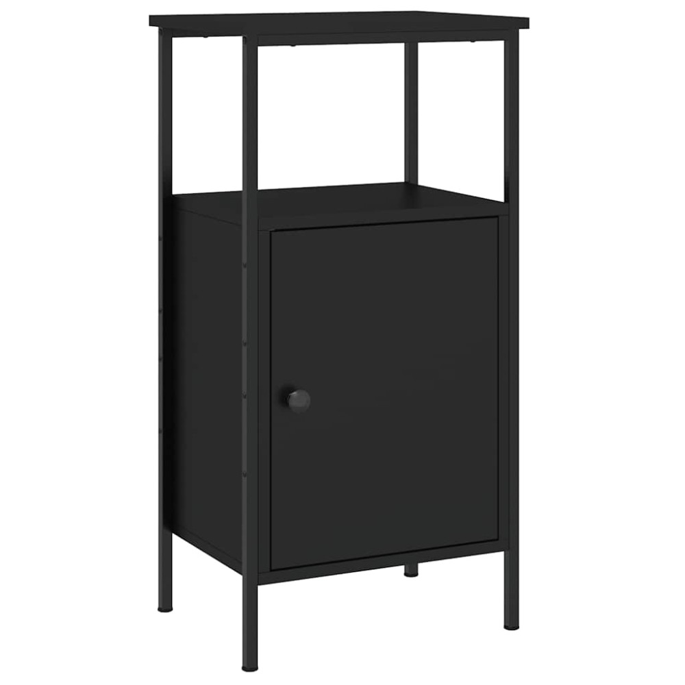 vidaXL Κομοδίνο Μαύρο 41 x 31 x 80 εκ. από Επεξεργασμένο Ξύλο